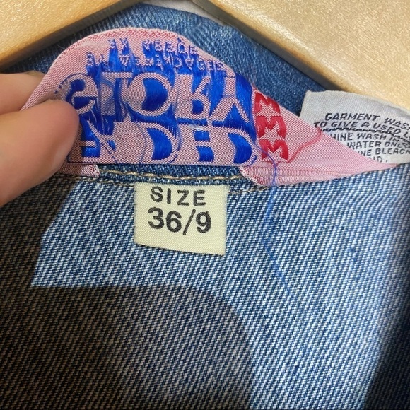 Vintage faded glory dark denim button up shirt sleeve shirt jacket - Picture 8 of 9